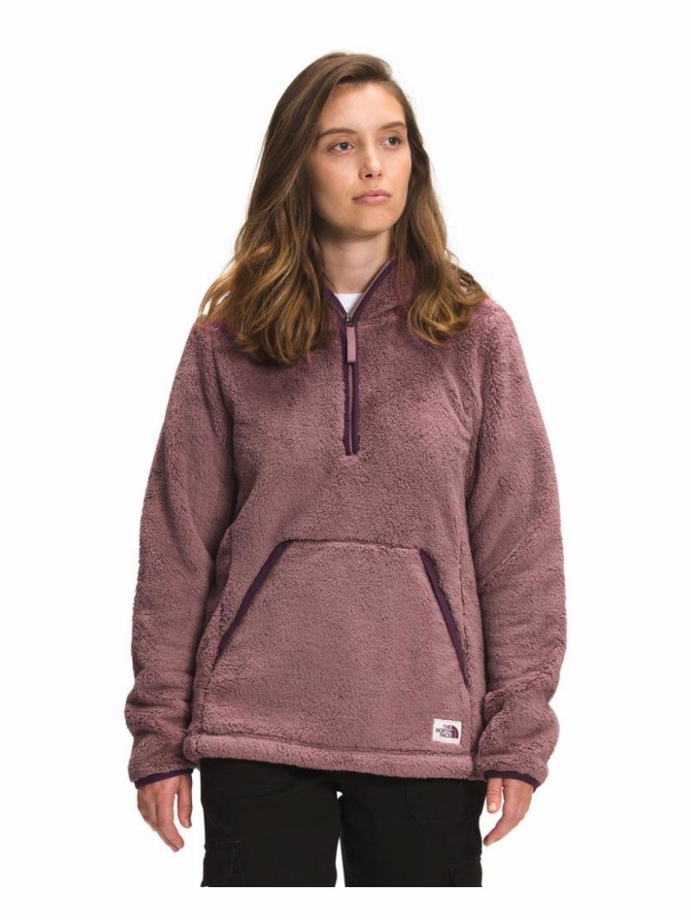 The North Face Women's Mauve Plush Quarter-Zip Fleece Pullover campshire 2.0